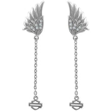 Load image into Gallery viewer, Harley-Davidson® women&#39;s Bling Wing B&amp;S Drop Earrings   HDE0583