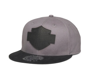 Harley-Davidson® Men's Grey with black brim with raised Tried and True Bar and Shield Fitted Cap   99401-22VM