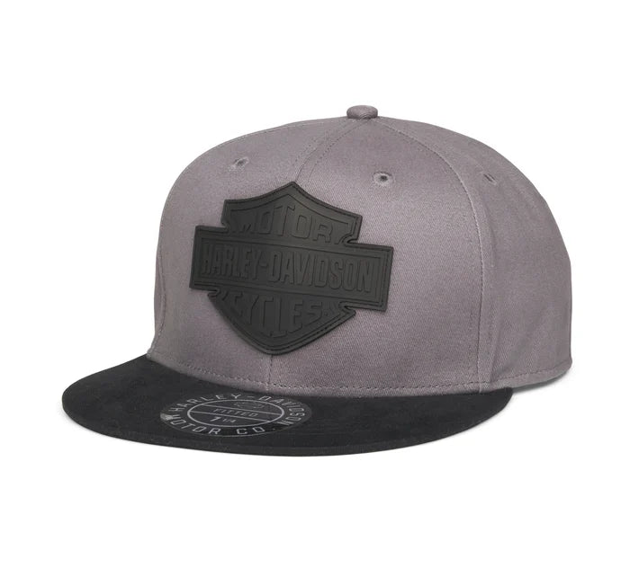 Harley-Davidson® Men's Grey with black brim with raised Tried and True Bar and Shield Fitted Cap   99401-22VM