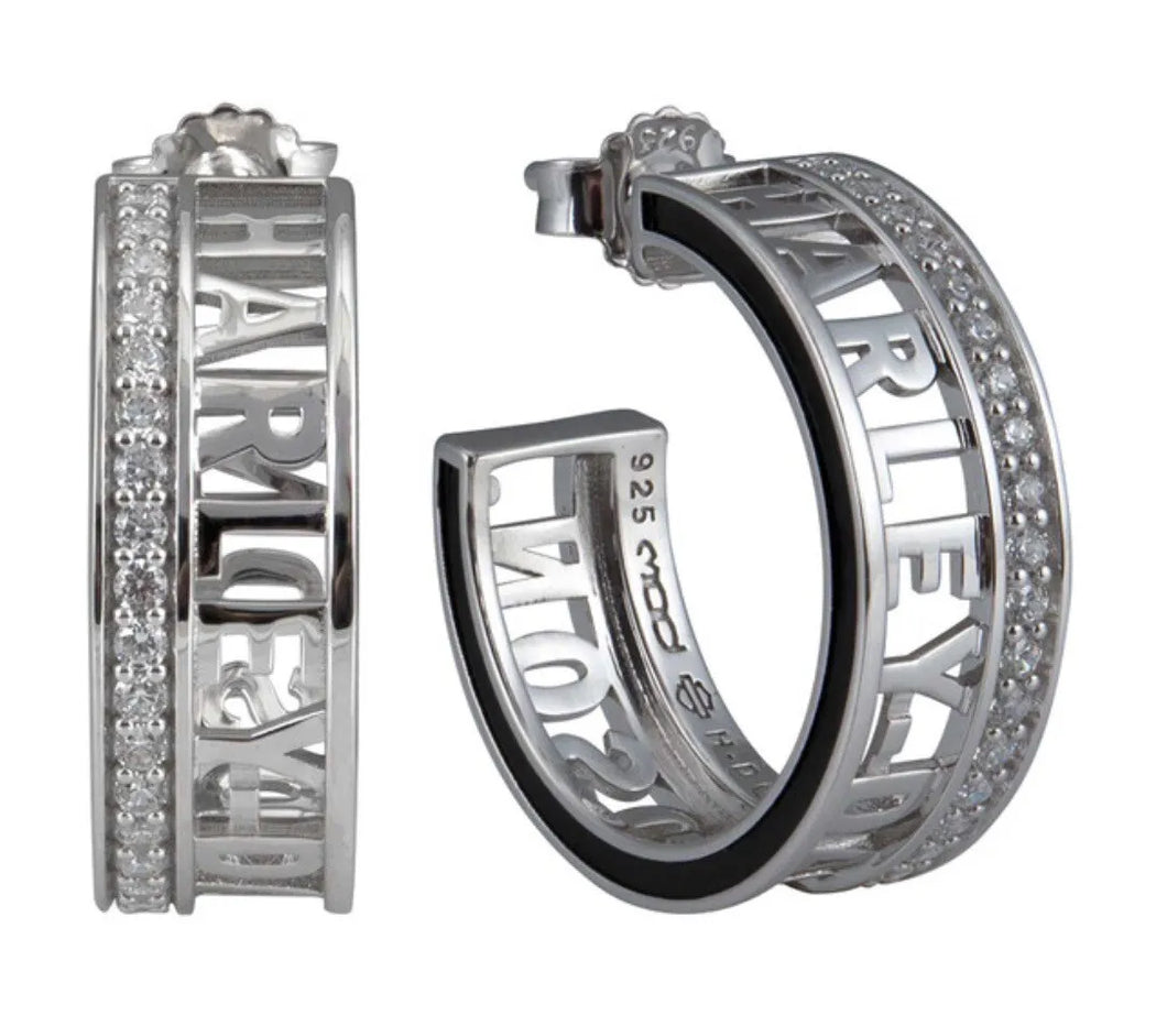 Harley-Davidson® women's Revolve Signature Hoop Earrings  HDE0606