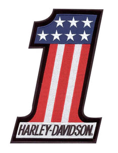 Harley-Davidson® #1 Red, White & Blue Patch, 682608011543